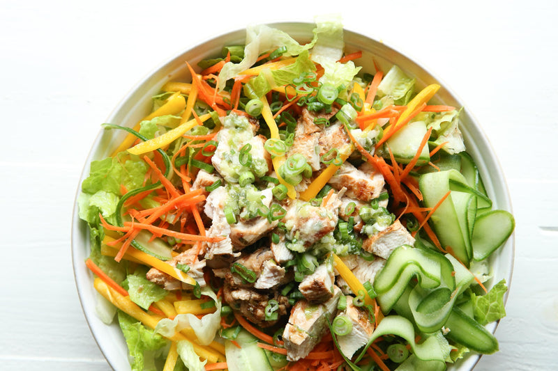 Asian Chicken Salad with Honey, Ginger and Soya Sauce Dressing